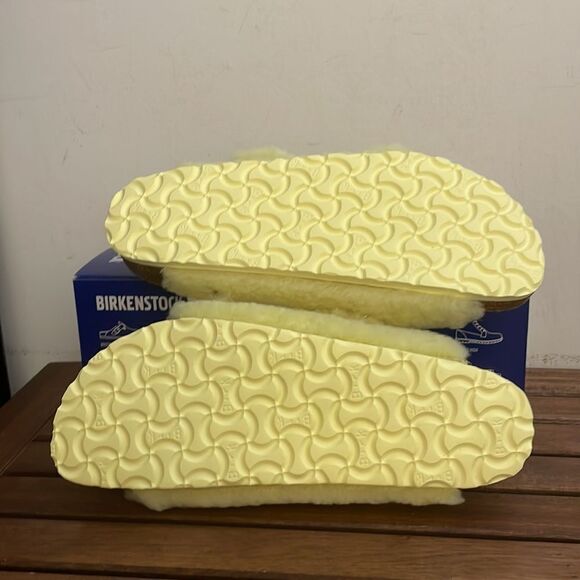 Birkenstock Arizona Big Buckle Shearling Sandals Yellow EU 40/US Women 9/UK 7 - Picture 8 of 12